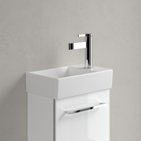 Villeroy & Boch Avento fontein - 1 kraangat rechts - zonder overloop - 36x22cm CeramicPlus - Stone White (mat wit) SW445852