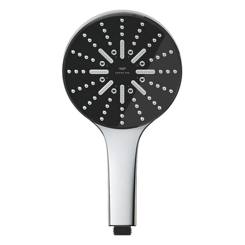 GroheRainshower Aquahanddouche smartactive m. 3 straalsoortenØ13cmrain, rain+ en activemassagechroom/zwart SW1186151