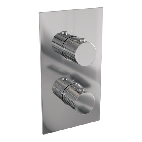 BRAUER Stripe Douche de tête thermostatique encastrée - 3 voies - rectangulaire - SET 19 - pomme de douche 25cm - bras mural droit - douchette à main barre - flexible de douche - barre coulissante intégrée - chrome SW1434756