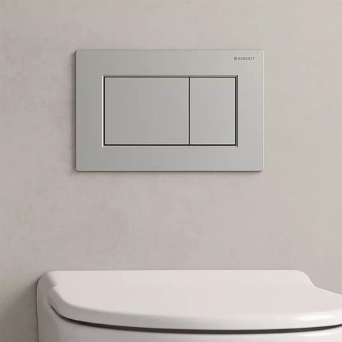 Geberit Sigma01 plaque de déclenchement - chasse à 2 touches - carré - chrome mat laqué SW1237108
