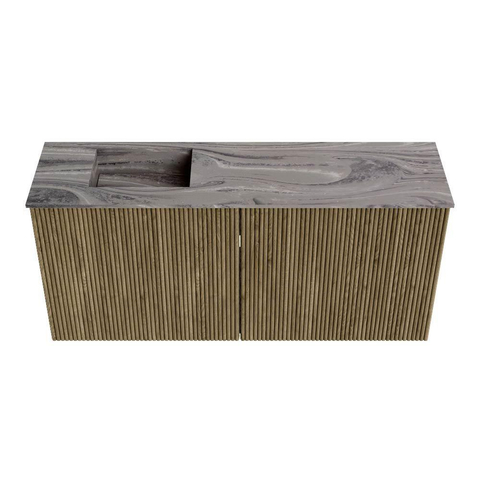 Mondiaz JOYA-DLUX 90cm toiletmeubel - kleur Dusk - Wastafel FAYE positie Links Zonder kraangat kleur Sombra. SW1426145