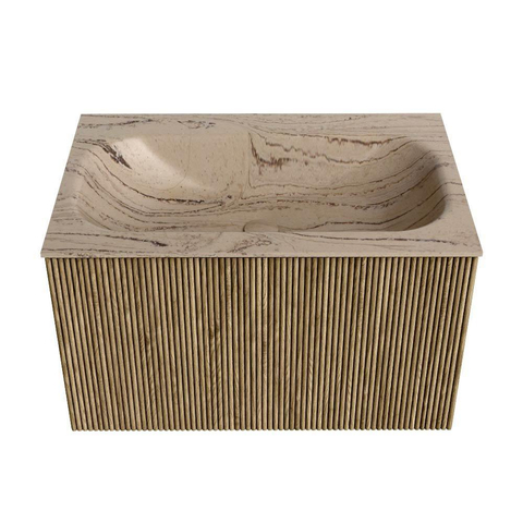 MONDIAZ KURVE-DLUX Meuble de salle de bains 70 cm couleur Dusk avec 1 tiroir et 0 porte. Lavabo BIG SMALL Central 1 trou de robinet Arena. SW1431349