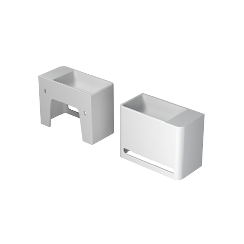 INK Hangar lave-mains - 40x20x30cm - vasque gauche - sans trou robinet - blanc mat SW484543