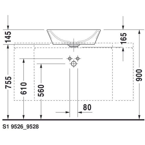 Duravit Philippe Starck opbouwwastafel met overloop 53cm wit 0308285