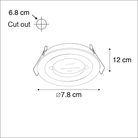 QAZQA Xena inbouwspot - 8x8cm - IP44 - rond - staal SW1187194