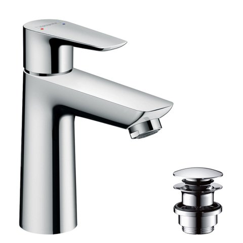 Hansgrohe Talis e 1 greeps wastafelkraan - 110 met afvoerplug - hoogglans chroom SW28984