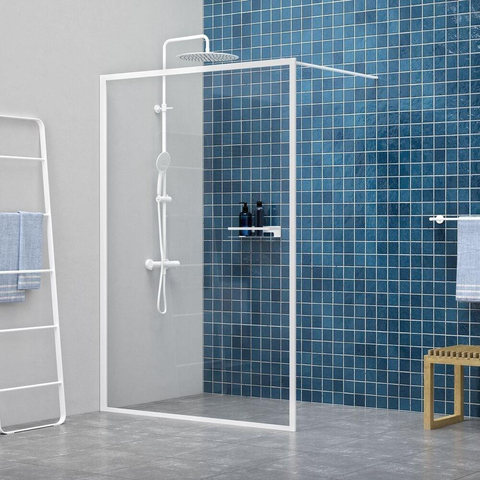 Sealskin Contour Paroi de douche à l'italienne type A3 118x200 cm, verre de sécurité clair 6 mm Blanc mat SW696343