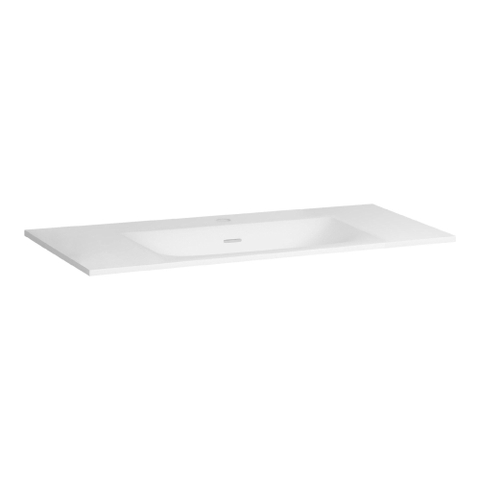 BRAUER Glacier wastafel 100x46x2cm - 1 wasbak - 1 kraangat- fine stone - mat wit SHOWROOMMODEL SHOW26822