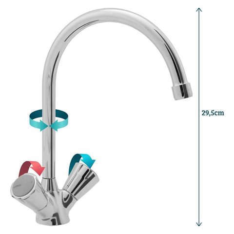 Venlo Nimbus II Laiton Céramique robinet de cuisine avec bec pivotant chrome 0420833