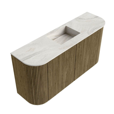 Mondiaz JOYA-DLUX 83.2cm toiletmeubel - ronding links en rechts kleur Dusk - Wastafel FAYE positie Midden 1 kraangat kleur Ostra. SW1423420