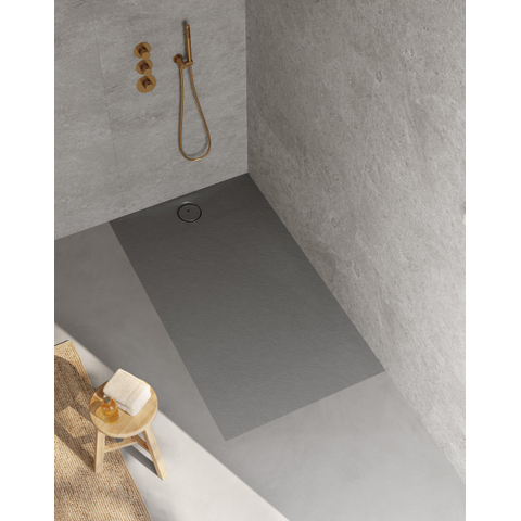Riho Nuvia Douchevloer - 160x90cm - antibacterieel - purite - stone grey SW1585144