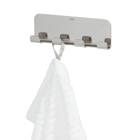 Tiger Colar Handdoekhaak - 4 haken - zelfklevend - gepolijst RVS SW106823