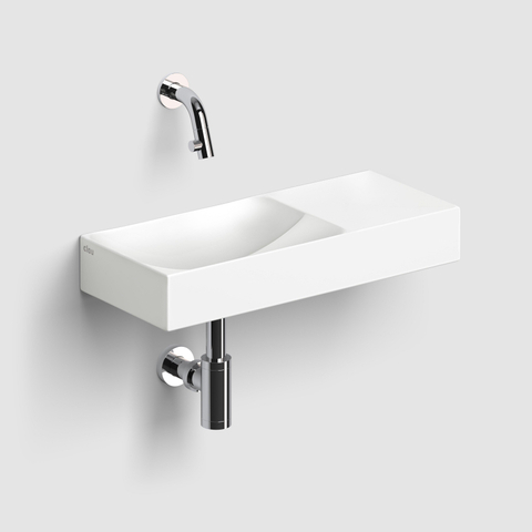 Clou Vale céramique lave-mains 45x19x7cm pré-percé trou de robinet à droite Blanc mat SW451461