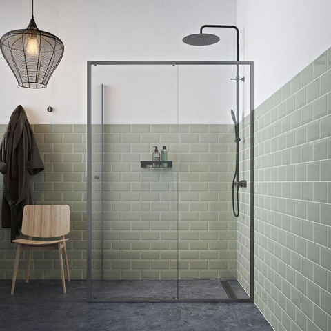 Sealskin Contour Douchecabine - 140x90x200cm - Schuifdeur - 6mm helder veiligheidsglas met antikalklaag Mat grijs SW799409