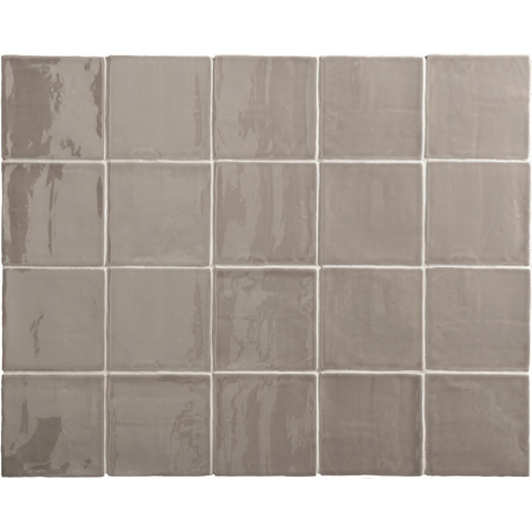 ÉCHANTILLON Terravito Viondo carreau mural - 13x13cm - 10mm - Carré - Gris Brillant SW735960