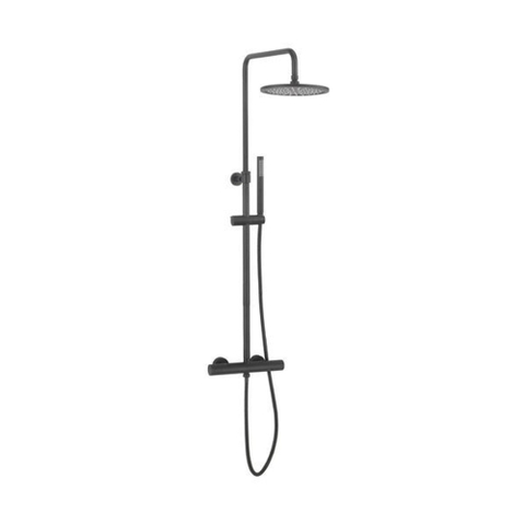 Crosswater Central Thermostatische regendouche - met staafhanddouche - mat zwart SW648409