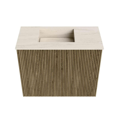 Mondiaz JOYA-DLUX 50cm meuble de toilette - couleur Dusk - Vasque FAYE position Gauche 1 trou de robinet couleur Meli. SW1425802