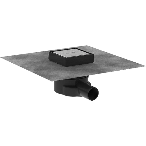 Hansgrohe RainDrain Point Puntafvoer - 10x10cm - achterzijde betegelbaar - brushed stainless steel SW1590449