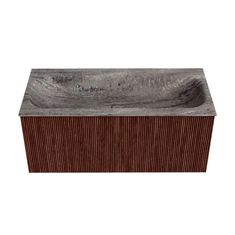 MONDIAZ KURVE-DLUX 100cm meuble de salle de bains couleur Ruby avec 1 tiroir et 0 porte. Lavabo BIG MEDIUM Milieu 1 trou de robinet Oza. SW1432793