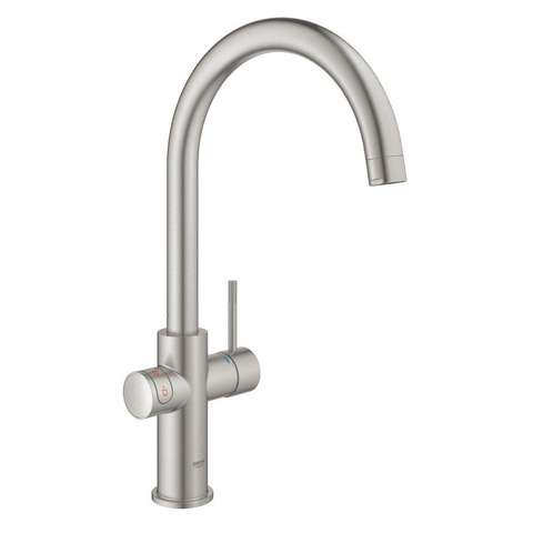 Grohe Red Keukenkraan - hoog - 3 in 1 - c uitloop - l size boiler - Brushed Supersteel (RVS) SW108061