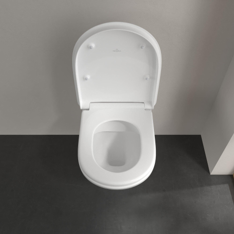 Villeroy & Boch ViCare Combi-Pack WC suspendu – allongé – DirectFlush – 37 x 70 cm – avec barre d'appui relevable – blanc brillant SW490019