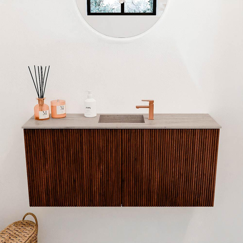 Mondiaz JOYA-DLUX 90cm toiletmeubel - kleur Ruby - Wastafel FAYE positie Midden 1 kraangat kleur Saba. SW1425594