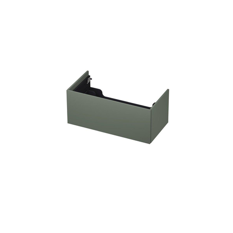 INK Wastafelonderkast - 90x45x37.6cm - 1 lade - push to open - met recht opdekfront - MDF lak - Mat beton groen SW439464