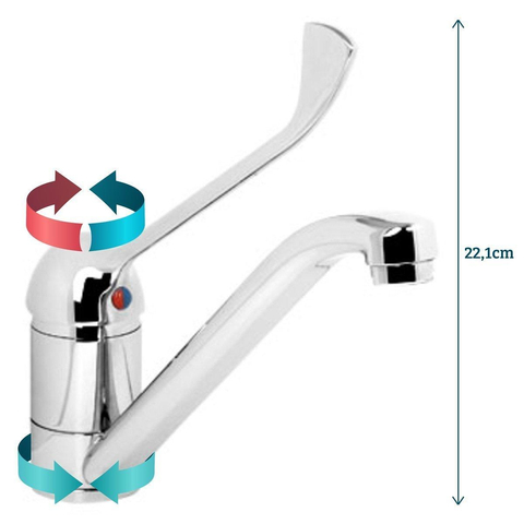 Plieger Smart keukenkraan met lange hendel chroom 4339108
