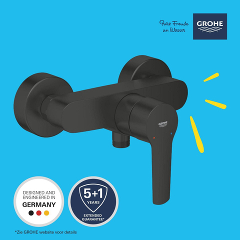Grohe Start Douchekraan - zonder omstel - koppelingen - HOH=15cm - matte black (mat zwart) SW924741