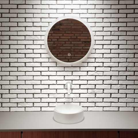 Clou Look at Me spiegel – Ø40 cm – indirecte LED rondom – Satijn (Grijs) SW417045