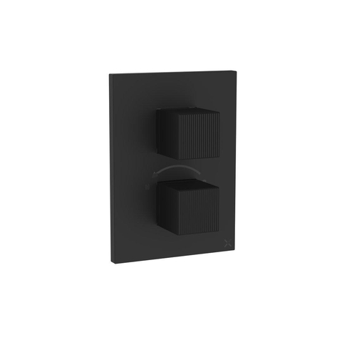 Crosswater Crossbox Limit douchekraan - thermostatisch - geschikt voor 3 functies - gecoat zwart mat SW956217