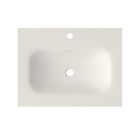 Saniclass Flow lavabo - 61x46x1.5cm - vasque centrale - 1 trou de robinet - blanc SW1174113