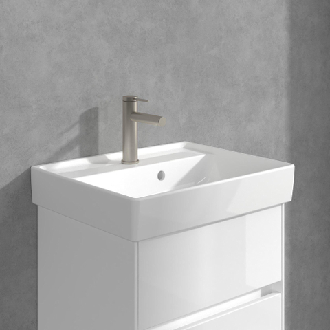 Villeroy & Boch Loop & Friends 1 greeps wastafelkraan - zonder waste - Brushed Nickel black (rvs) SW974143