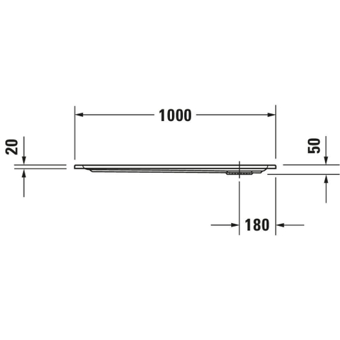 Duravit Starck Slimline Kunststof douchebak acryl rechthoekig - 100x80x5cm - zonder poten - wit 0297201