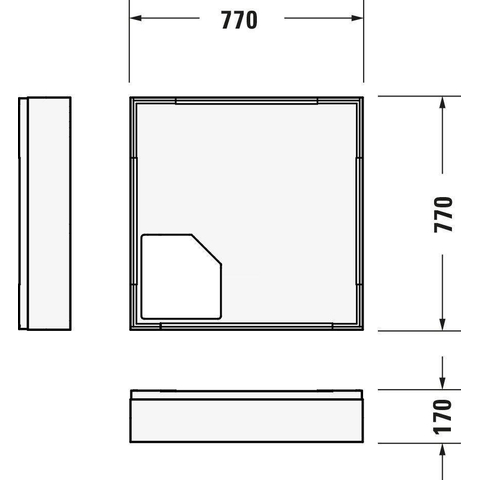 Duravit D-code Kunststof douchebak acryl vierkant - zonder paneel - 80x80cm - met afvoergat - diameter 90mm - wit 0295835