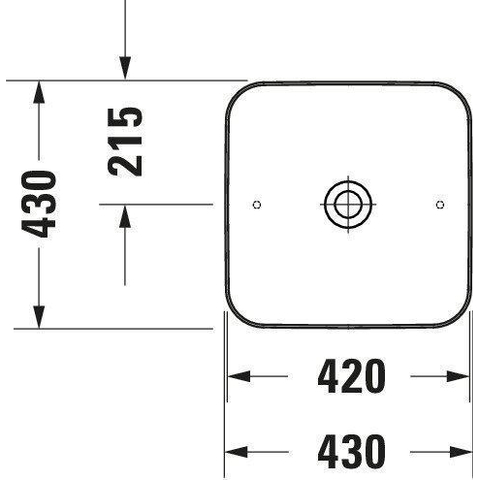 Duravit Cape cod Waskom vierkant - zonder kraangat - zonder overloop - 43x43cm - glans wit SW296997