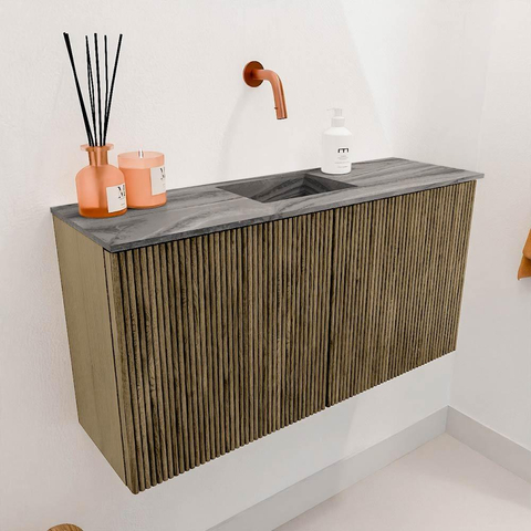 Mondiaz JOYA-DLUX 80cm toiletmeubel - kleur Dusk - Wastafel FAYE positie Midden Zonder kraangat kleur Sombra. SW1426135