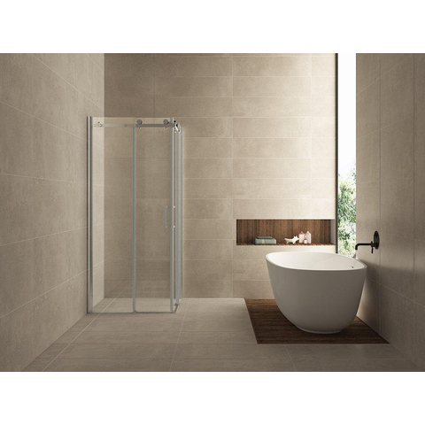 Wiesbaden Entra Hoekinstap cabine - met 2 schuifdeuren - 90x90x200cm - 8mm - nano helder glas - chroom SW295936