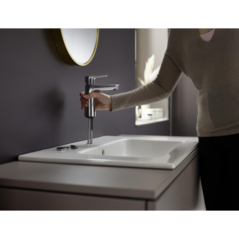 Hansgrohe Talis e 1 greeps wastafelkraan - 110 PopUp - trekwaste - hoogglans chroom SW28983