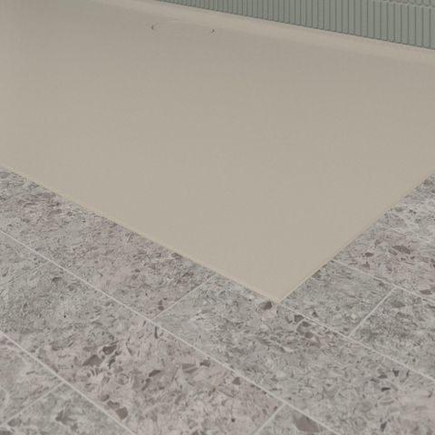 Villeroy & Boch Ecora douchebak - 180x100x3.5cm - afvoer lange zijde - almond (beige) SW1558899