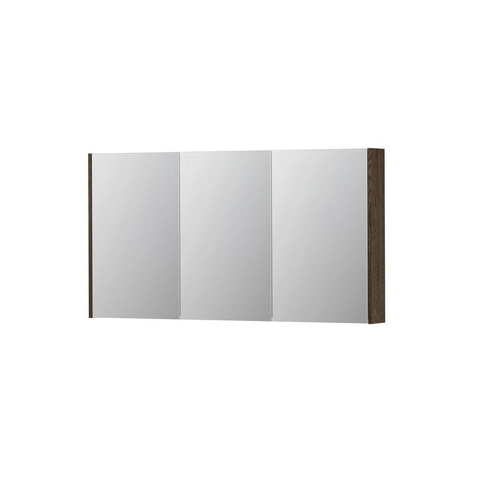 INK SPK2 spiegelkast – 140x74x14 cm – 3 deuren, dubbelzijdige spiegeldeuren – Massief eiken Charcoal SW439983