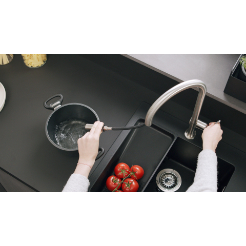 Hansgrohe Talis m54 1 greeps keukenkraan - 210 uittrekbare vdche - 2 straalsoorten - rvs look SW528848
