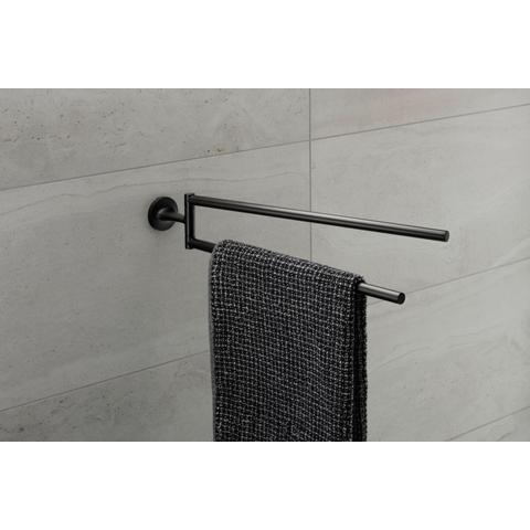 Duravit Starck T Handdoekhouder - 2 stangen - 46.5cm - draaibaar - mat zwart SW297086