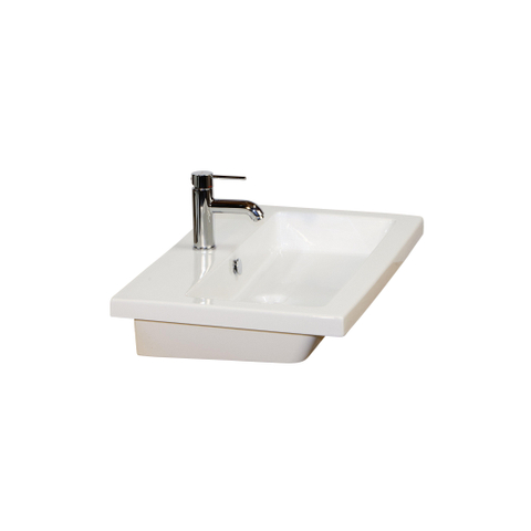 H&R Badmeubelen Djazz Wastafel - 81x45.5x4cm - 1 kraangat - keramiek wit SW235609