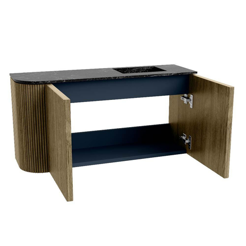 Mondiaz JOYA-DLUX 81.6cm toiletmeubel - ronding links kleur Dusk - Wastafel FAYE positie Rechts Zonder kraangat kleur Lava. SW1423317