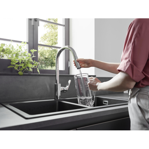 Hansgrohe Focus m41 Eengreeps keukenmengkraan - 240 met uittrekbare vuistdouche - 2 straalsoorten - hoogglans chroom GA69755