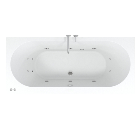 Riho Carolina whirlpool - 190x80x48cm - rechthoek - rechts - Hydro - met pootset - hoogglans wit SW699375