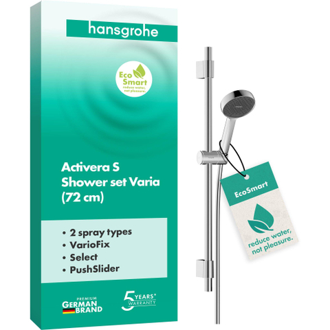 Hansgrohe Activera S - doucheset - 95 - 2jet - ecosmart - met glijstang varia - 72cm - hoogglans chroom SW1389932