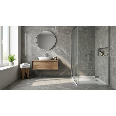 SAMPLE Terravito Gizino Keramische vloer & wand - 30x60cm - 9.5mm - gerectificeerd - Grijs SW1471624