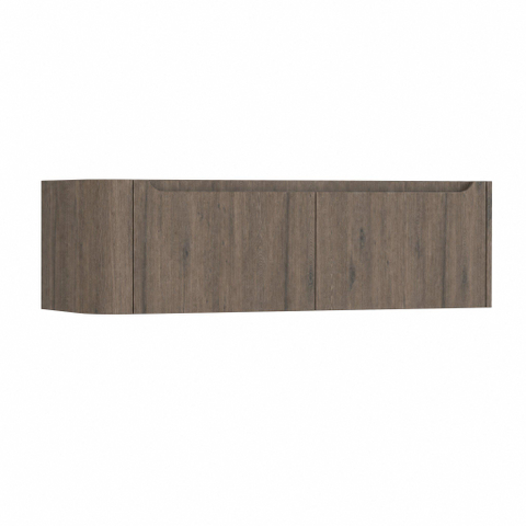 H&R Badmeubelen Juice Meuble sous lavabo - 140x45x40cm - angle gauche arrondi - 2 tiroirs - poignée intégrée - Tucson oak SW1205705